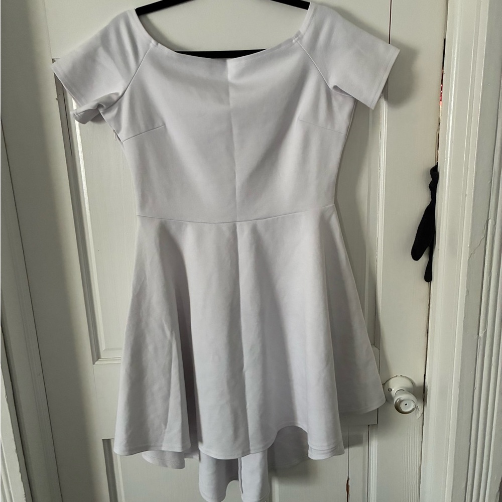 Elegant White High Low Dress